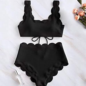 Women’s Bathing Suit  Scalloped Textured Swimwear